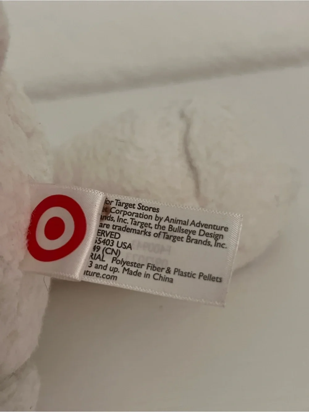 Target Bullseye Dog Plush White Mascot Stuffed Animal Pink Plaid Scarf Toy